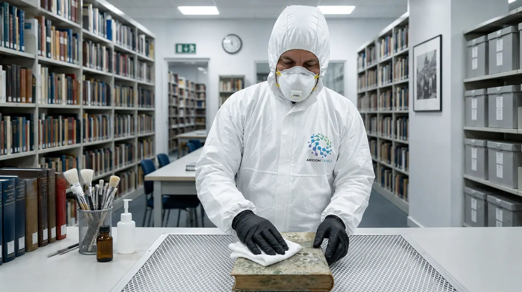 archive-mould-remediation-uk-heritage-collection-protection-aridom-sanex